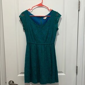 Mossimo Supply Co. Teal Lace Mini Dress